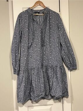 Scotch & Soda Navy and White Floral Tiered Midi Dress